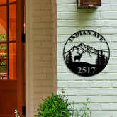 Custom Metal Address Sign Wilderness Rustic Sign Nature Metal House Number Sign Outdoor Wall Decor Address Plaque Housewarming Gift Decorations